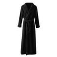 thumbnail image 4 of Clearance! Cqxid525 Womens Robe Lightweight Womens Soft Plush Bathrobe Fluffy Cute Long Coat Nightgown Nightdress Soft Ladies Sleepwear Black 1PC, 4 of 4