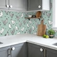thumbnail image 6 of Boho Peel and Stick Wallpaper Chickens Mint Green Polka Dots farmhouse Wall Mural 23.6in x 9.8ft Self Adhesive Removable Wall Paper Renter Friendly Wallpaper for Bedroom Kitchen Farm, 6 of 8