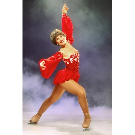 Dorothy Hamill 1984 Ice Skater Pose in red costume Olympic Champion 24x36