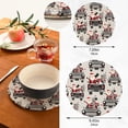 thumbnail image 3 of SKYSONIC 2 pcs Christmas Truck Santa Snowman Pot Holders Trivets, Heat Resistant Trivets,Happy Xmas Day Cotton Thread Weave Mats for Hot Pads Pans Pot Bowl Teapot, 3 of 7