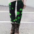 thumbnail image 4 of PiGOGI Ladies' St. Patrick's Day Printed Yoga Pants Casual Tight Fitness Stretch Leggings Long Pants Sport Lounge Active Bottoms Black L, 4 of 9