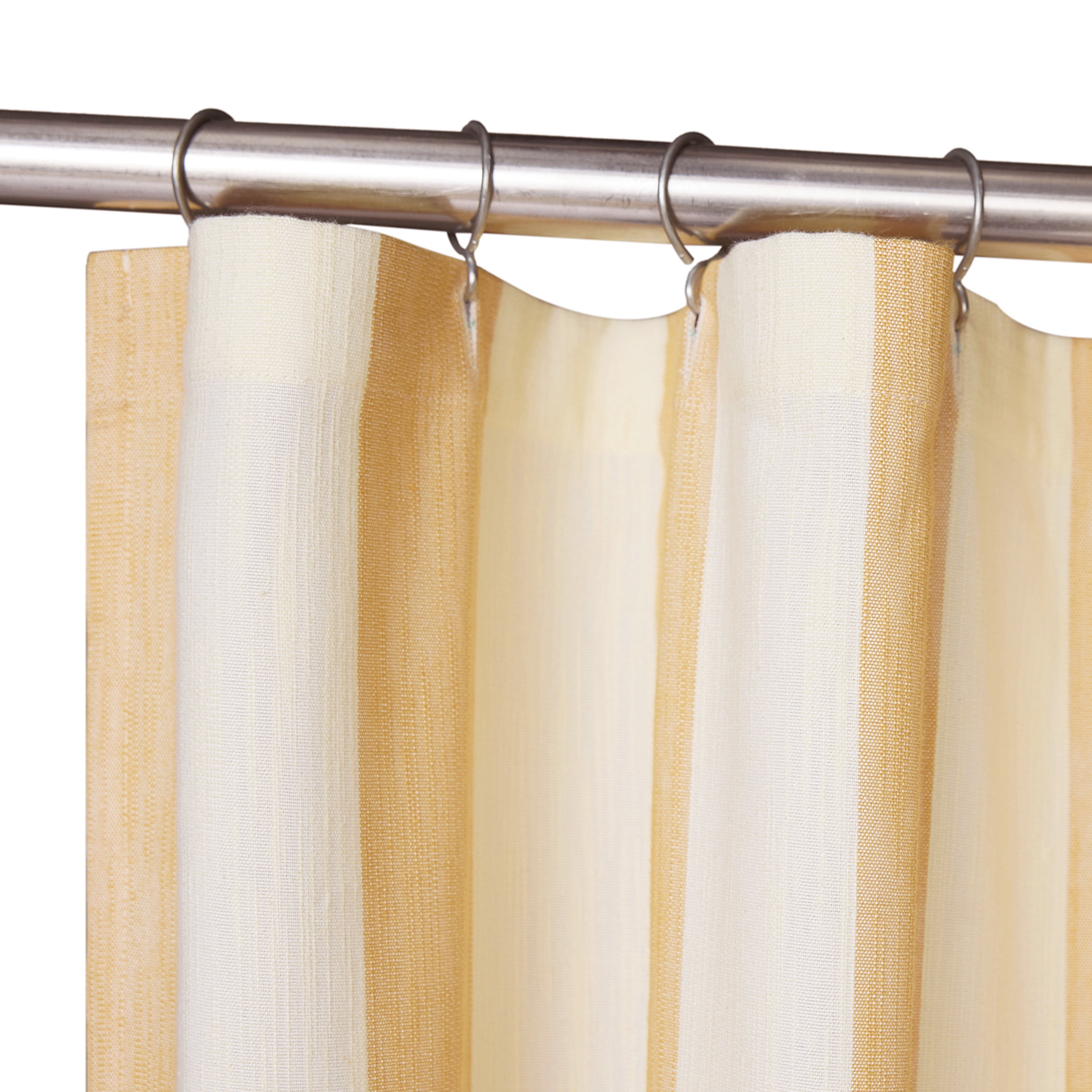 Beautiful Amber Yellow Mix & Match Stripe Shower Curtain by Drew Barrymore, Cotton & Polyester, 72" x 72"