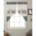 thumbnail image 2 of Farmhouse Home Swag Valances for Windows, Black Plaid Vintage Wood Grain Butterfly Rod Pocket Sheer Valances for Small Windows, Swag Toppers Light Filtering for Kitchen Living Room 2 Panels 36''x36'', 2 of 6