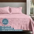 thumbnail image 3 of Bare Home Microplush Fleece Sheet Set - Ultra Soft - Deep Pocket - Twin XL, Light Pink, 3 of 9