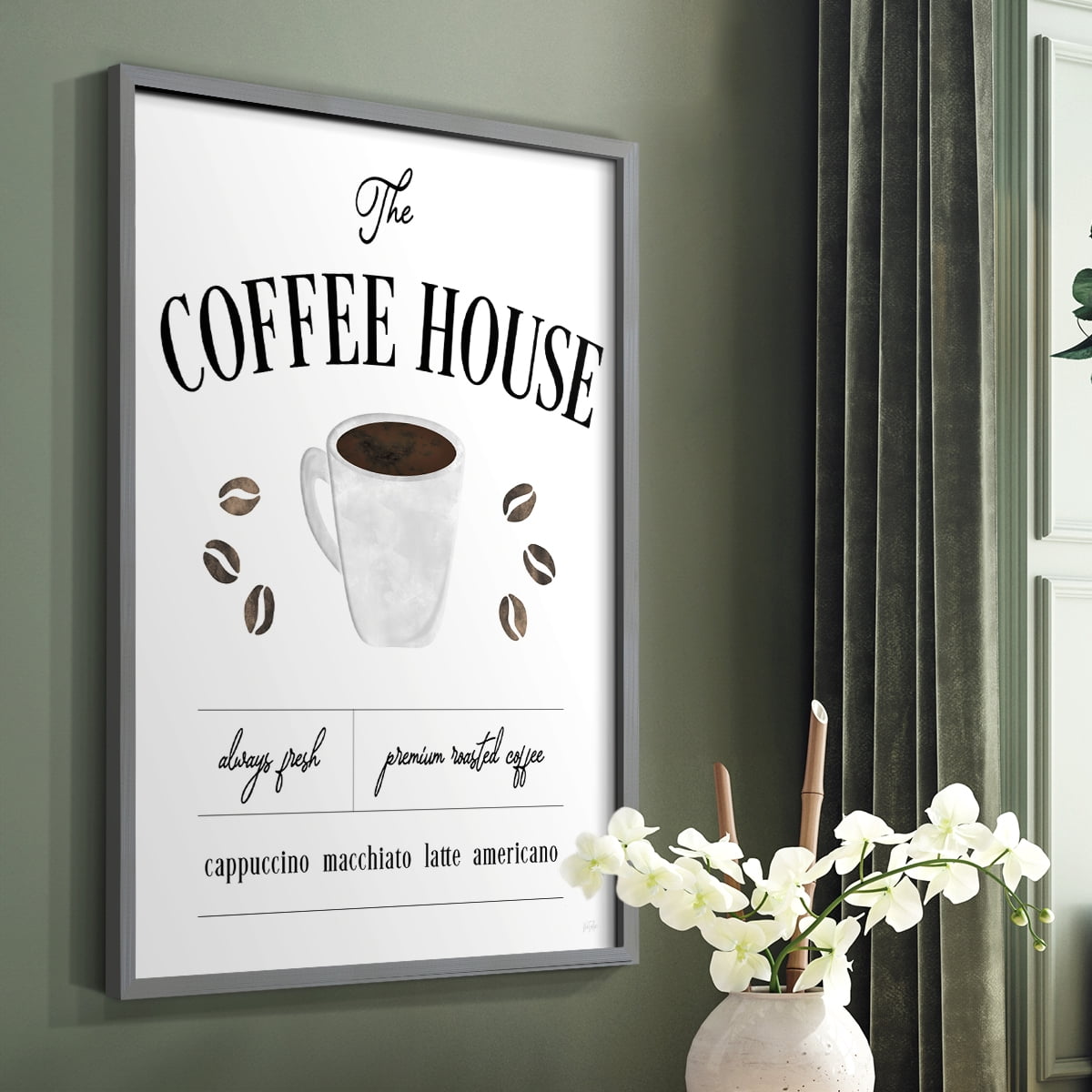 Always Fresh Coffee House in Paper Solid Wood 16 x 20 Framed Print