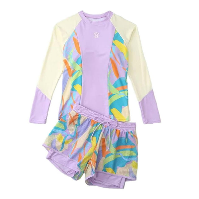 Traje de Baño para Mujer Jinwen 2 Piezas Manga Larga