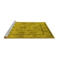thumbnail image 2 of Ahgly Company Machine Washable Indoor Square Oriental Yellow Industrial Area Rugs, 8' Square, 2 of 4