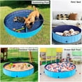 thumbnail image 2 of UlaREYoy Blue Foldable Hard Plastic Dog Pet Bath Swimming Pool Collapsible Dog Pet Pool Bathing Tub Pool for Pets Dogs & Cats w/Pet Brush&Repair Patches-63 x 11.8 inch,XXL, 2 of 9