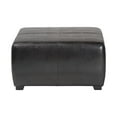 thumbnail image 3 of Square Leather Ottoman Footstool in Black, 3 of 8