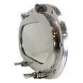 thumbnail image 3 of Polished Aluminum Nautical Marine Oval Ship Porthole Folding Wall Mirror 19"L, 3 of 8