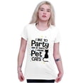 thumbnail image 3 of Cat Loving Introverts Funny Party Womens Fitted Plus Size Graphic Tee Brisco Brands 3X, 3 of 5