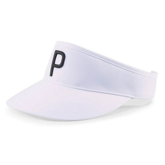 NEW Puma P White/Black Adjustable Visor Hat/Cap