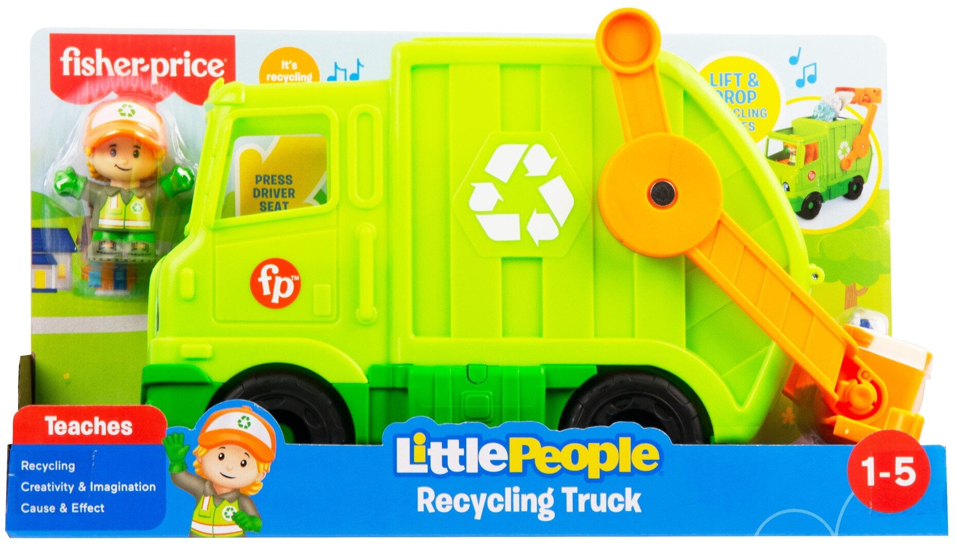 Recycle Truck & Fire Truck Harvester Details about   Fisher-Price Little People Vehicle Lot 