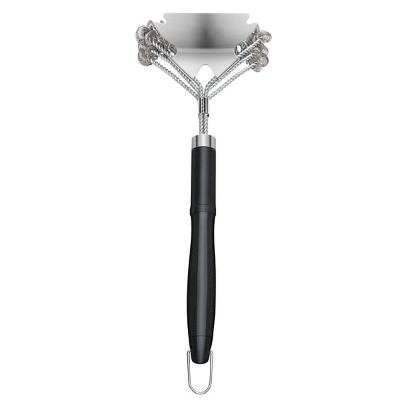 Stainless Steel Grill Brush and Scraper, Bristle-Free BBQ Cleaner, 17 Inch Heavy Duty Grill Cleaning Tool