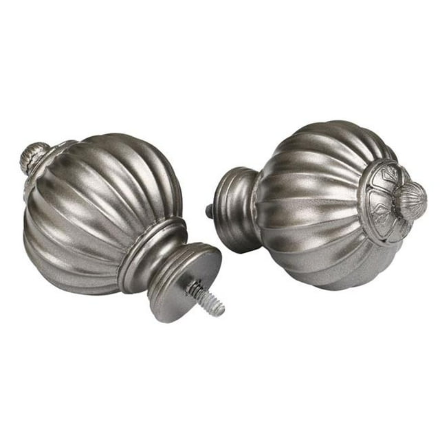 Utopia Alley D48P 86-120 in. Curtain Rod with Decorative Round Finials - Pewter