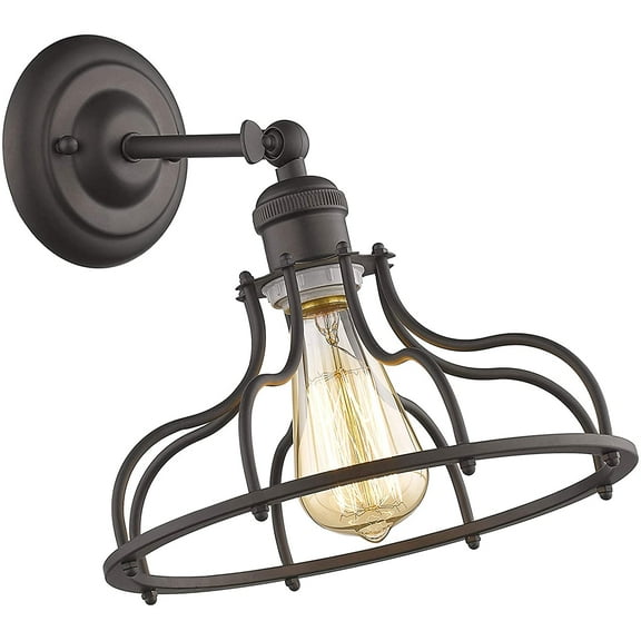 RADIANCE Goods Industrial-Style 1 Light Rubbed Bronze Indoor Wall Sconce 10" Wide