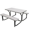 thumbnail image 2 of Costway Picnic Table Bench Set Outdoor Backyard Patio Garden Party Dining White, 2 of 9