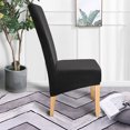 thumbnail image 2 of Funda elástica gruesa para sillas, diseño universal y moderno, ideal para comedor o hogar, incluye respaldo, paquete de 4, color negro., 2 of 6