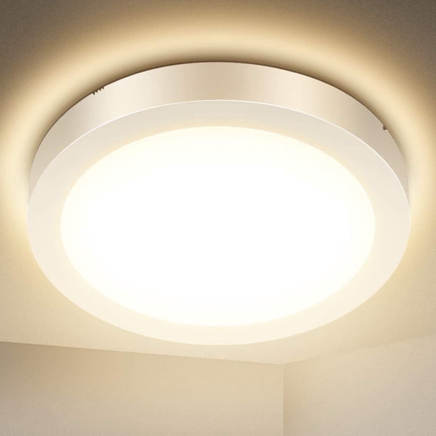 Lámpara de techo LED de 18 W. Moderna lámpara de techo LED ultrafina, redonda y de color blanco cálido, ideal para baño, dormitorio, cocina, salón, balcón y pasillo.