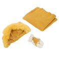 thumbnail image 4 of Atrezos para fotografía de bebés, bonito gorro para recién nacido, respetuoso con la piel, sombrero de oso, sombrero amarillo + envoltura + muñeca, 4 of 5