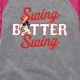 thumbnail image 3 of Mickey & Friends - Swing Batter Swing - Toddler And Youth Girls Raglan Graphic T-Shirt, 3 of 4