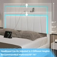 thumbnail image 4 of California King Bed Frame with 4 Storage Drawers & USB Ports & LED Headboard, Faux Leather Upholstered Platform Bed Frame with 3 Side Light Strip, No Spring Needed, White, 4 of 8