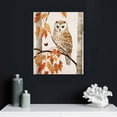 thumbnail image 4 of COMIO  Owl in Fall Forest Animal Watercolor Painting Grey Framed Wall Art, 4 of 4
