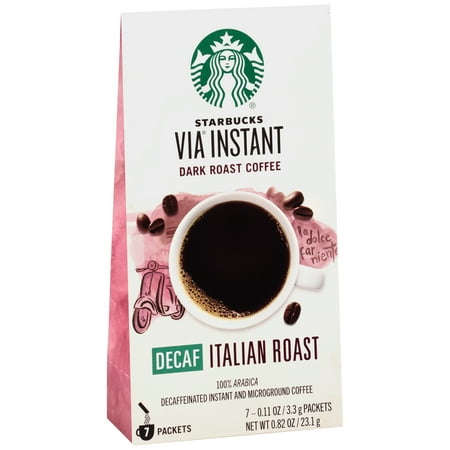 Starbucks VIA Decaf Italian Roast Coffee, 7ct