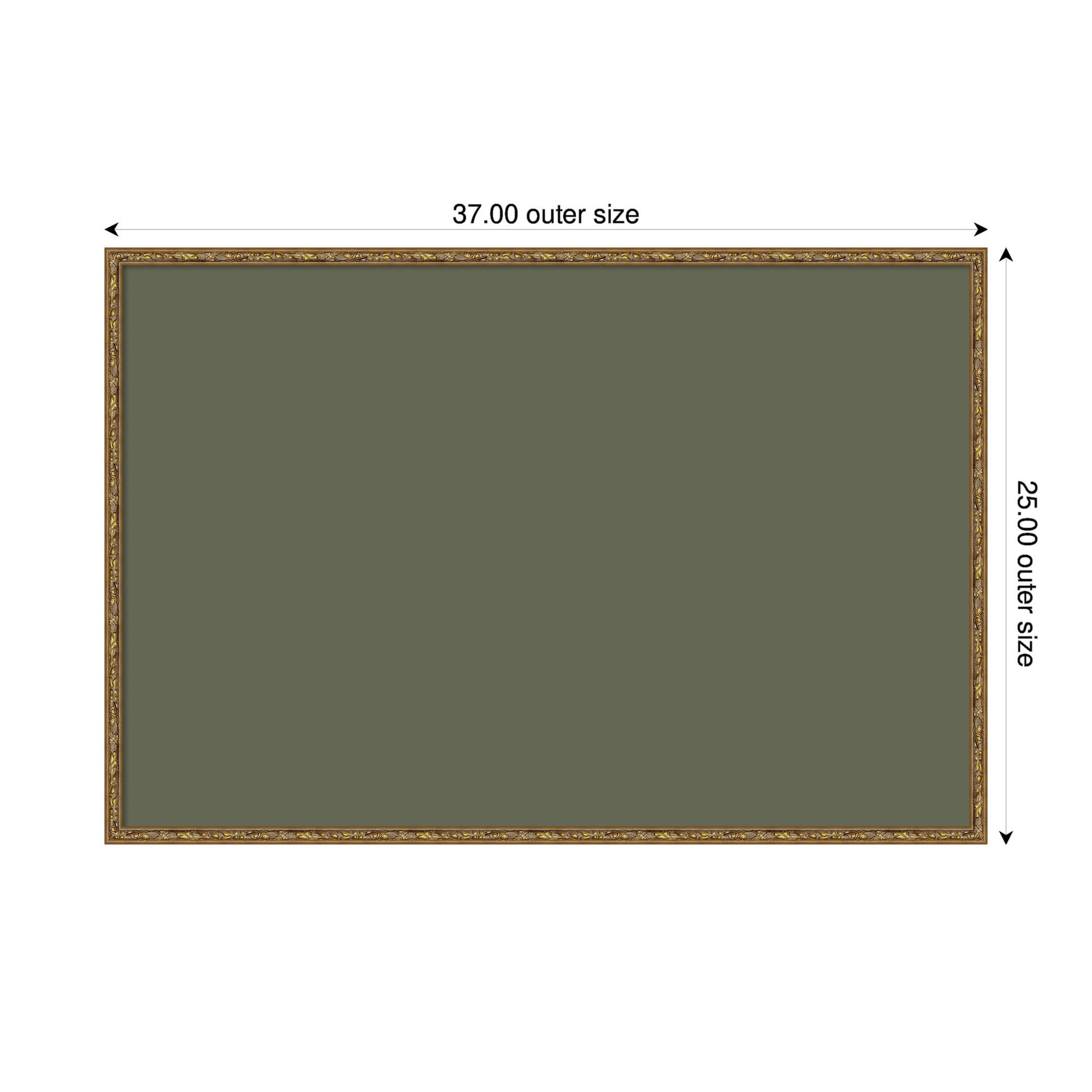 Kate and Laurel Framed Fabric Pinboard 37 x 25,  Printed Linen Decorative Bulletin Board for Use as a Vision Board or Wall Organization, Belvedere Bronze Frame
