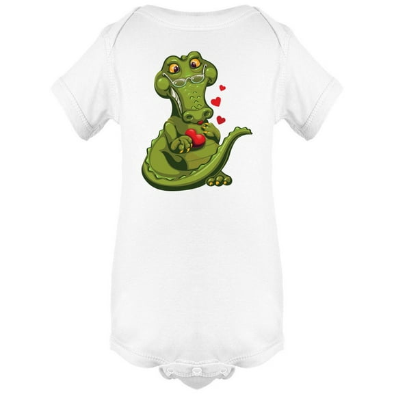 Cute Crocodile In Love Bodysuit Infant -Image by Shutterstock, 6 Months