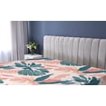 thumbnail image 5 of Ambesonne Tropical Fitted Sheet, Simple Monstera Palm Art, Queen Size, Coral Dark Teal Peach, 5 of 5