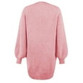 thumbnail image 6 of Fesfesfes Women Sweater Fall Winter Solid Color Button Crew Neck Sweater Long Sleeve Pocket Dress Sale Tops on Clearance, 6 of 7