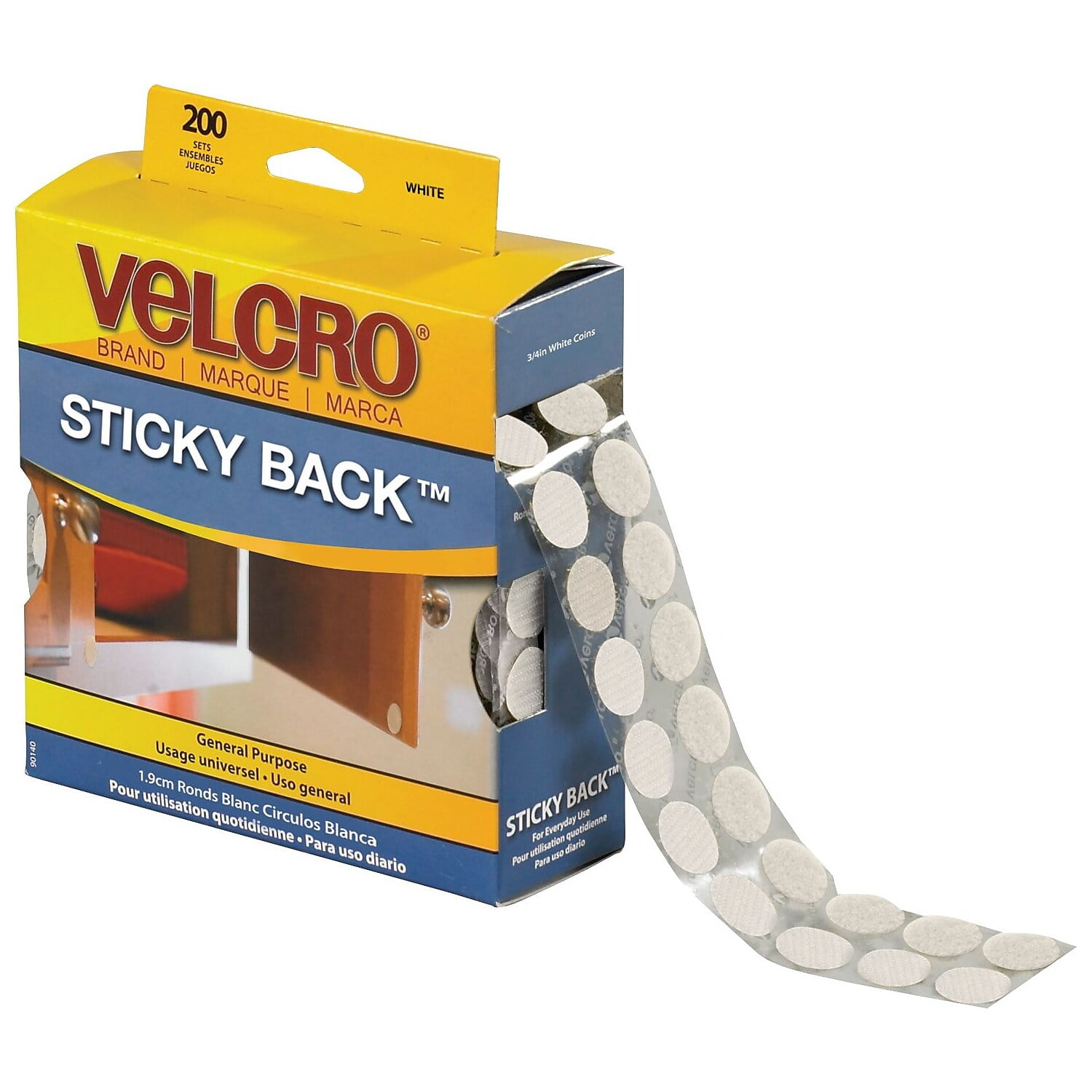 Moderniseren Veranderlijk Boost VELCRO Brand Velcro Tape Combo Packs Dots 3/4" Clear 200/Case VEL151 -  Walmart.com
