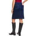 thumbnail image 3 of INSPIRE CHIC Women's Denim Skirt Casual High Waisted Pockets Above the Knee Stretchy Jean Pencil Skirts XL Black Blue, 3 of 6