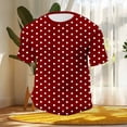 thumbnail image 5 of Zylanna Men's T-Shirts Tee, Crew Neck Dot Print Summer Short Sleeve Fashion Tops for Mens Red, 5 of 7