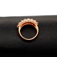 thumbnail image 5 of Uloveido Women's Rose Gold Plated Simulated Pink Tourmaline Wedding Band Oval Cut 7 Stone CZ Anniversary Rings J501 (Pink, Size 6), 5 of 7