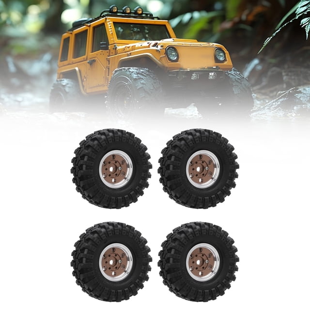 Rueda Beadlock para Coche RC, Llanta 1/24 Crawler de Aleacio de Aluminio, Buje de 6 Orificios Con Neumilare de 1.0 para un mejor Agarre y Estabilidad.