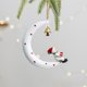 thumbnail image 1 of Christmas Tree Ornament Crescent Hanging Decoration With Santa Or Deer Cute Holiday Decor For Xmas Tree 3 Unique Styles Available, 1 of 6