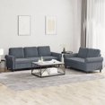 thumbnail image 1 of vidaXL 2 Piece Sofa Set with Cushions Dark Grey Velvet, 1 of 4