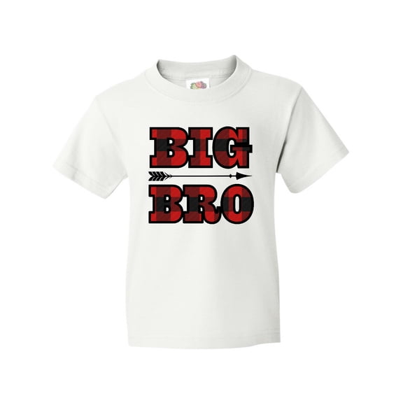 Inktastic Big Bro Buffalo Plaid Brother Youth T-Shirt