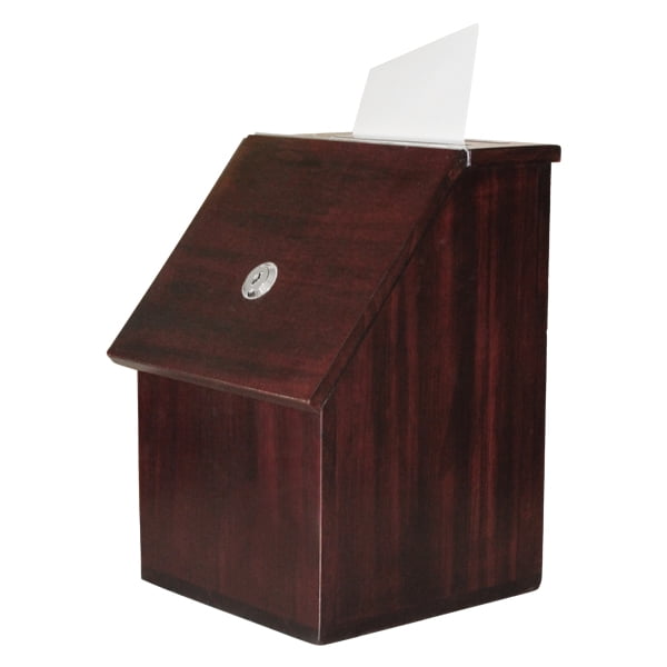 Mcb Wood Donation Box Ticket Box Ballot Box Tip Box Dark Mahogany Walmart Com Walmart Com