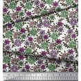 thumbnail image 3 of Soimoi Japan Crepe Satin Fabric Leaves & Floral Block Decor Fabric Printed Yard 42 Inch Wide, 3 of 3