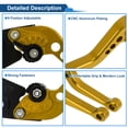 thumbnail image 4 of Palancas de freno y embrague cortas Unique Bargains para Kawasaki NINJA 400R 2011, palanca de freno ajustable en 6 posiciones, aleación de aluminio, tono dorado, 1 par, 4 of 7