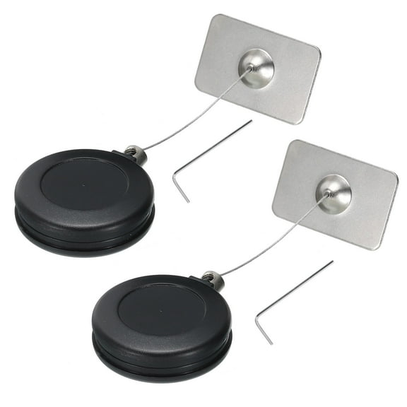 Uxcell Retractable Security Cable Lock,Remote Control Square Lock,for TV,DVD,Hardware Cable Lock 2Set Black 35.43"