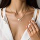 thumbnail image 5 of Collar Letras Collares Delicados Chapados en Oro 18 Quilates para Mujer (estilo Dorado 4), 5 of 9