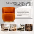 thumbnail image 4 of 360 Degree Swivel Cuddle Barrel Accent Sofa Chairs, Round Armchairs with Wide Upholstered, Fluffy Velvet Fabric Chair for Living Room, Bedroom, Office, Waiting Rooms (Orange), 4 of 11