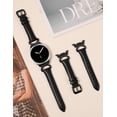 thumbnail image 5 of Wearlizer Leather Band Compatible with Samsung Galaxy Watch 9/8 40mm 44mm & Watch 8 Classic 46mm, Slim Dressy Leather Strap for Women with C-Shape Metal Buckle, No Gap One-Click Band, 5 of 6