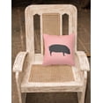 thumbnail image 2 of Carolines Treasures Devon Large Black Pig Pink Check Fabric Decorative Pillow 14Hx14W multicolor, 2 of 2