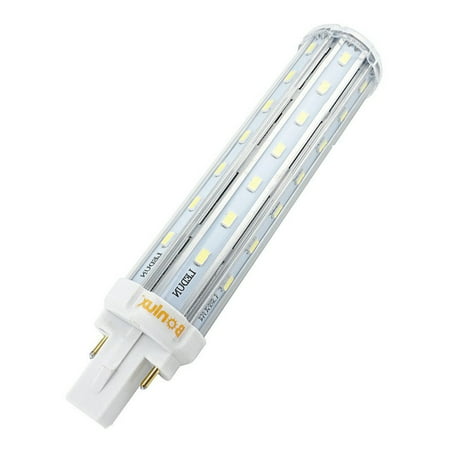 Bonlux G24 LED PL Retrofit Lamp Universal G24d 2-pin G24q 4-pin PL-C Horizontal Recessed Bulb, 13W(26W CFL Equivalent), Ballast Incompatible(Remove/Bypass Required), Warm White 2800K,