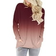 thumbnail image 3 of Meichang Blouses for Women Fall 2023 Trendy Gradient Print Blouse Casual Crewneck T-Shirts Long Sleeves Shirts with Pockets, 3 of 6